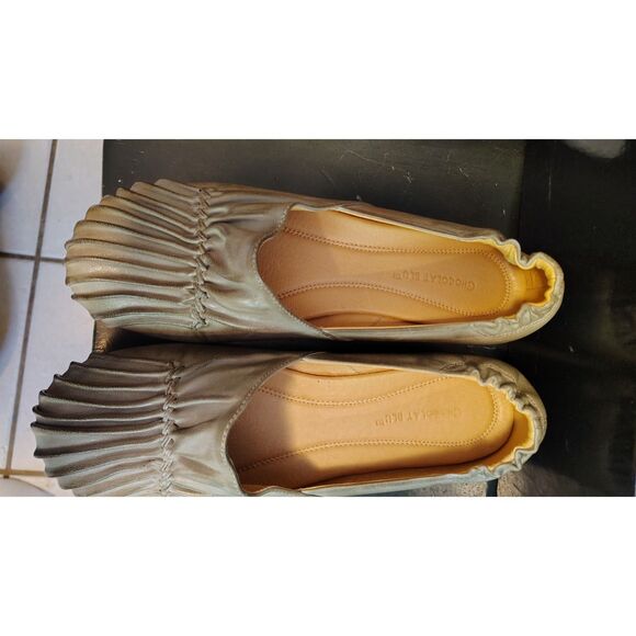 Chocolat Blu Women's Leather Gray Vic Mini Wedge Shoes Size 9 - Picture 6 of 9